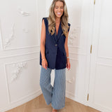 Navy Jaylin Sleeveless Blazer