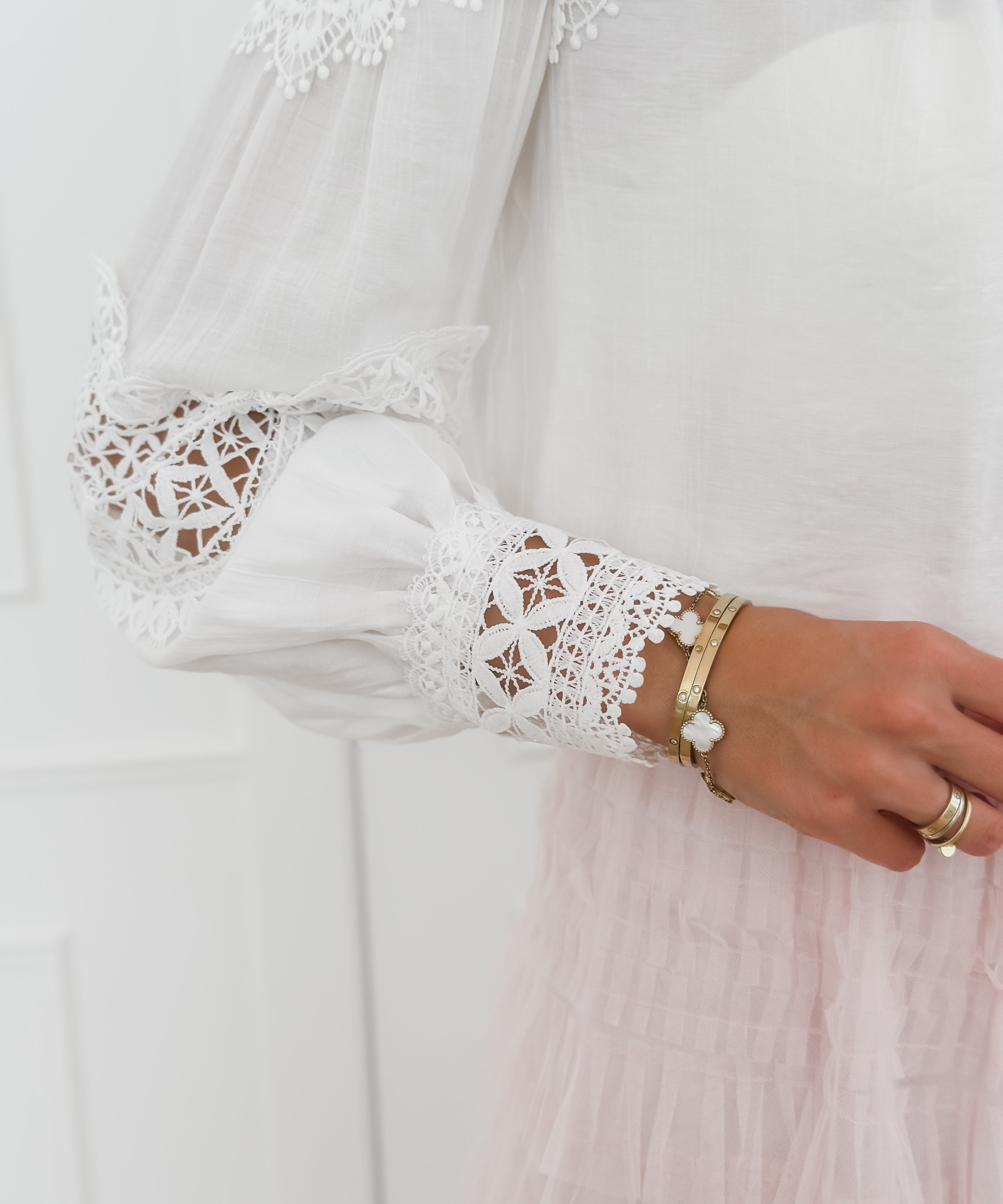 White Long Sleeve Letitia Blouse