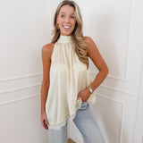 Yellow Emry Halterneck Asymmetric Top