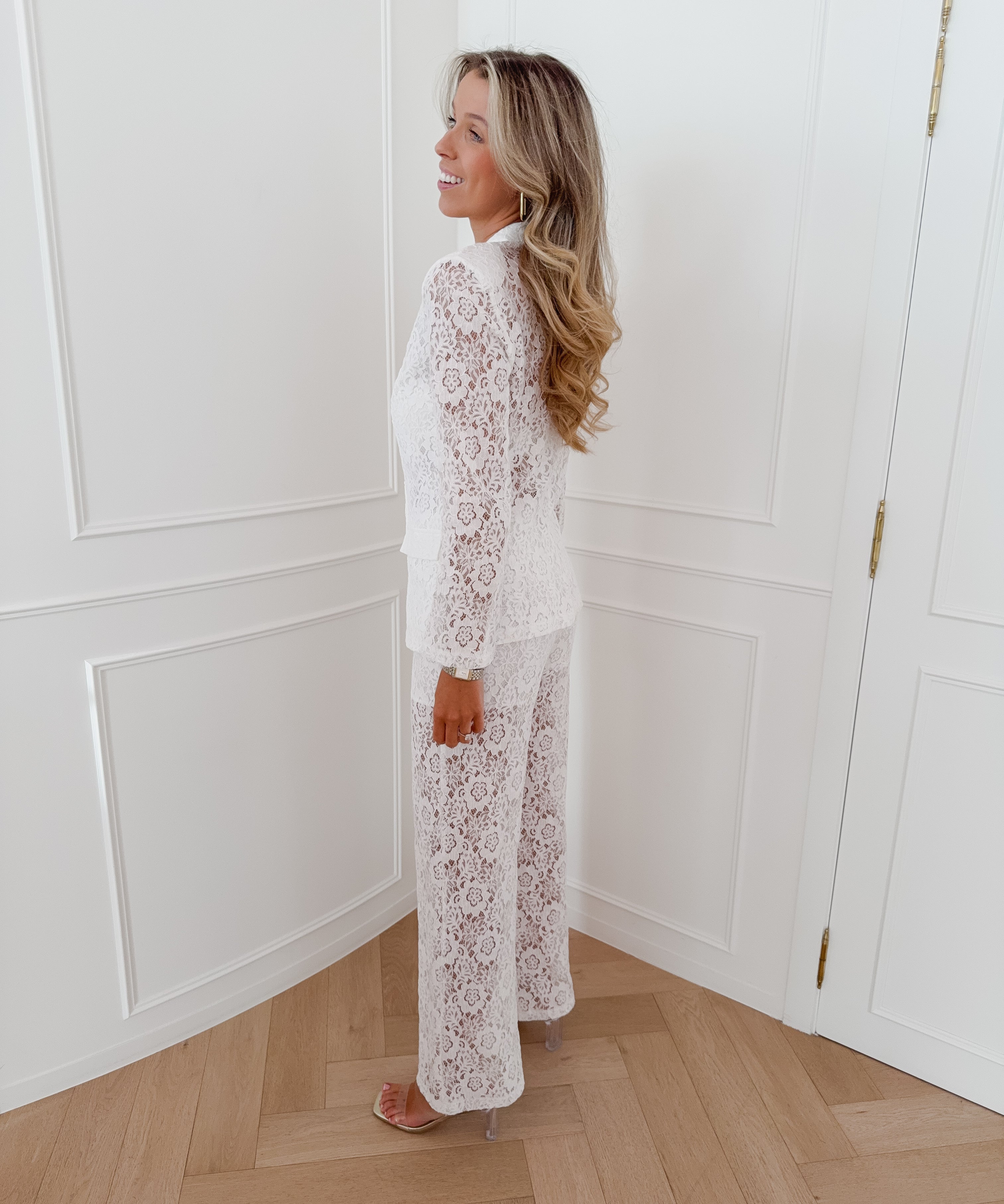 White Luisa Lace Trouser