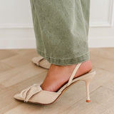 Sand Bow Sabrine Heels