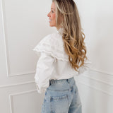 Cream Miliana Embroidery Cape Jacket