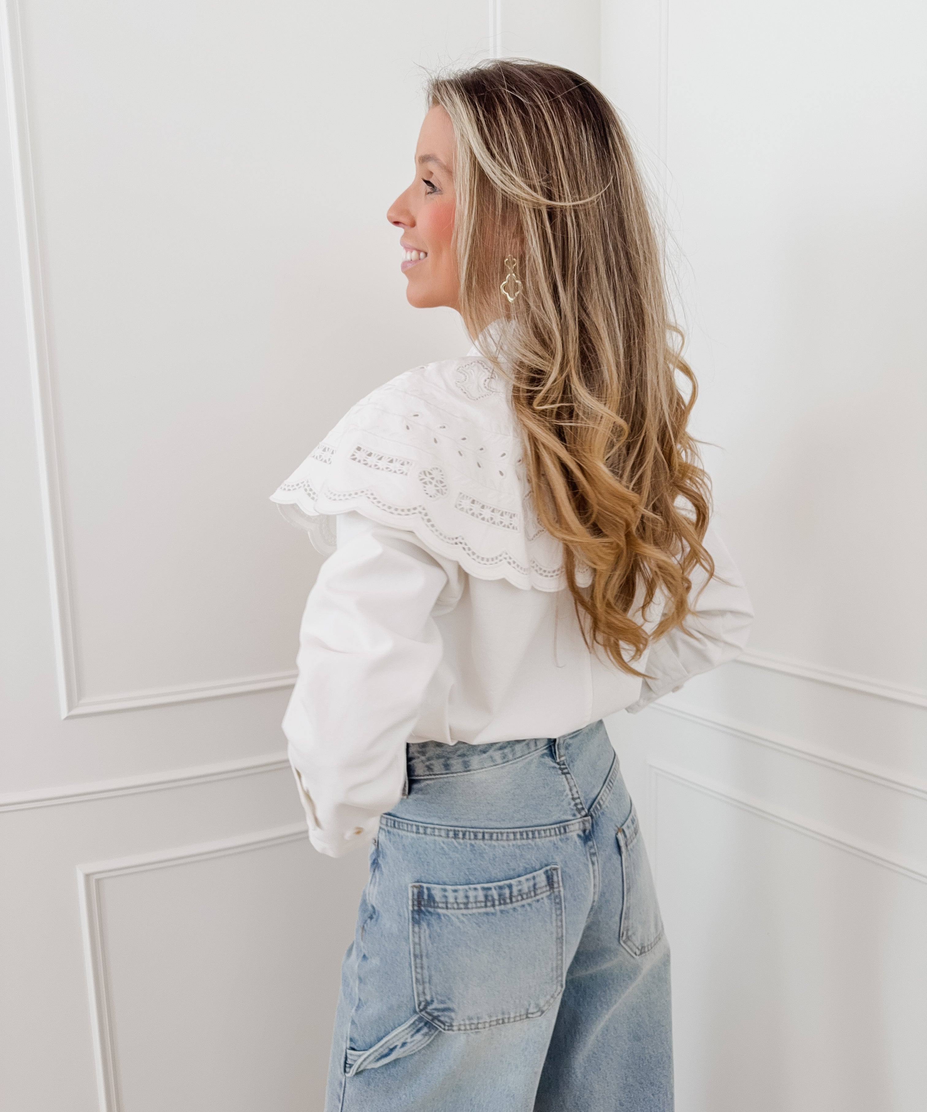 Cream Miliana Embroidery Cape Jacket