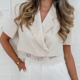 Beige Pascalle Lace Blazer