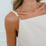 Beige Pearl Strap Dress