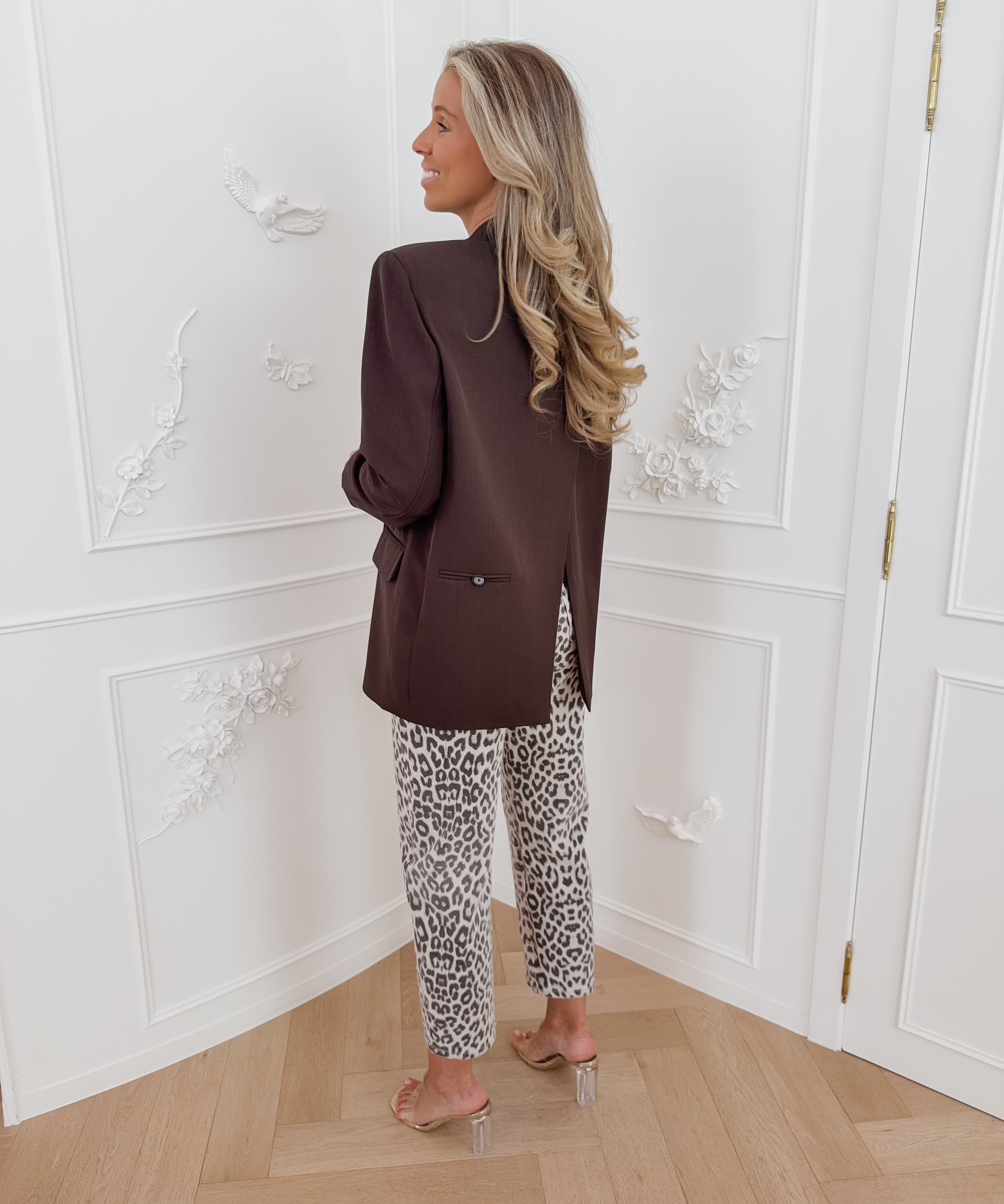 Beige Panther Printed Rodanya Jeans