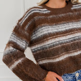 Brown Blue Striped Sweater