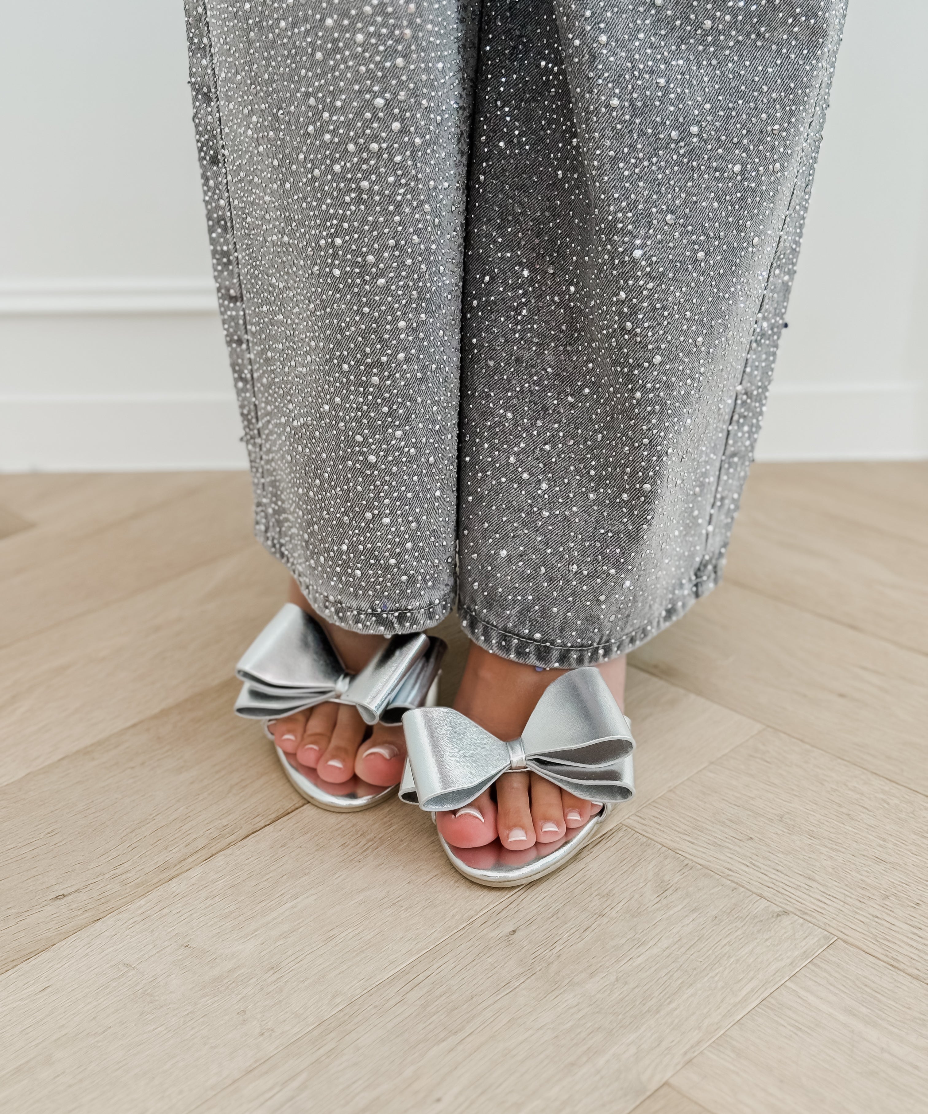 Silver Stefanie Bow Heels