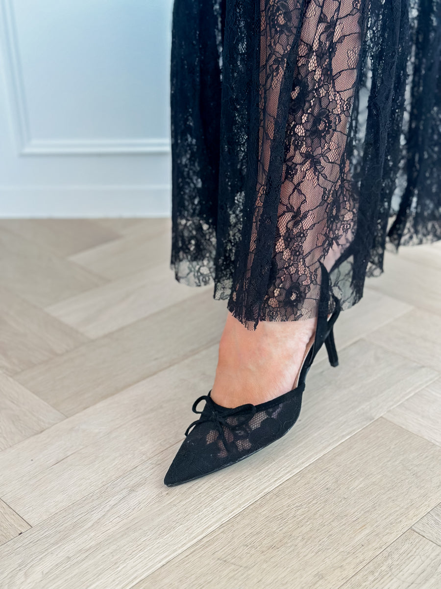 Black Lace Heels