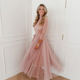 Old Pink Dotted Tulle Skirt