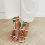 Multicolor Stone Heels