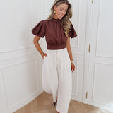 Brown Franne Two Bow Blouse