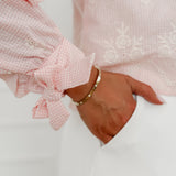 Soft Pink Vichy Flower Blouse