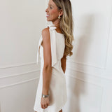 Beige Bow Megan Dress