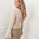 Beige Flaire Sleeve Top