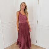 Raspberry One Shoulder Lola Long Dress