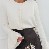Crème Lizette Pearl Button Cardigan