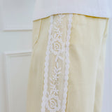 Soft Yellow Side Lace Jeans