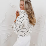 Cream Black Polka Dots Iris Jacket