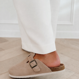 Beige Suede Ines Mule