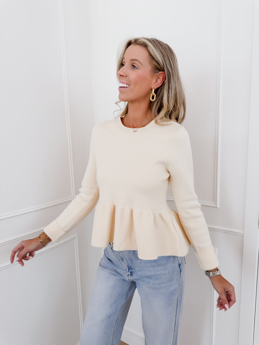 Vanille Long Sleeve Frill Top