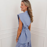 Blue Anneke Sleeveless Rope Blazer