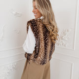 Brown Deer Print Marlien Bodywarmer