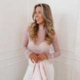 Blush Long Sleeve Lace Top