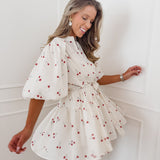 Cream Cherry Mette Dress