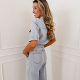 Blue Short Sleeve Cornelia Jumpsuit