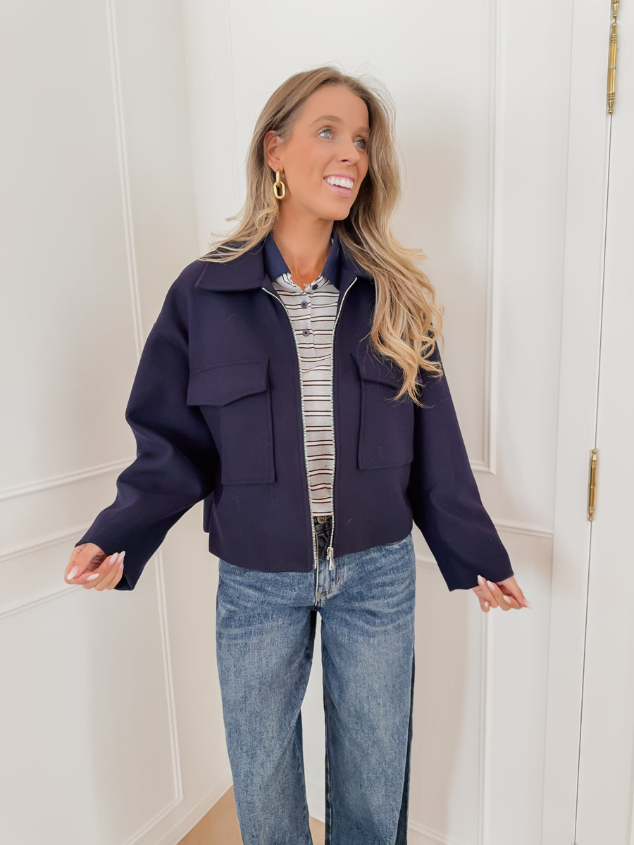 Navy Alexis Bomber Jacket