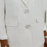 Ivory Golden Tweed Blazer