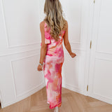 Pink Orange Josie One Shoulder Long Dress