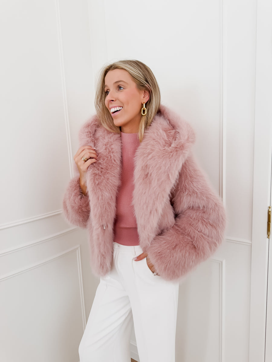 Old Pink Brooklyn Faux Fur Jacket