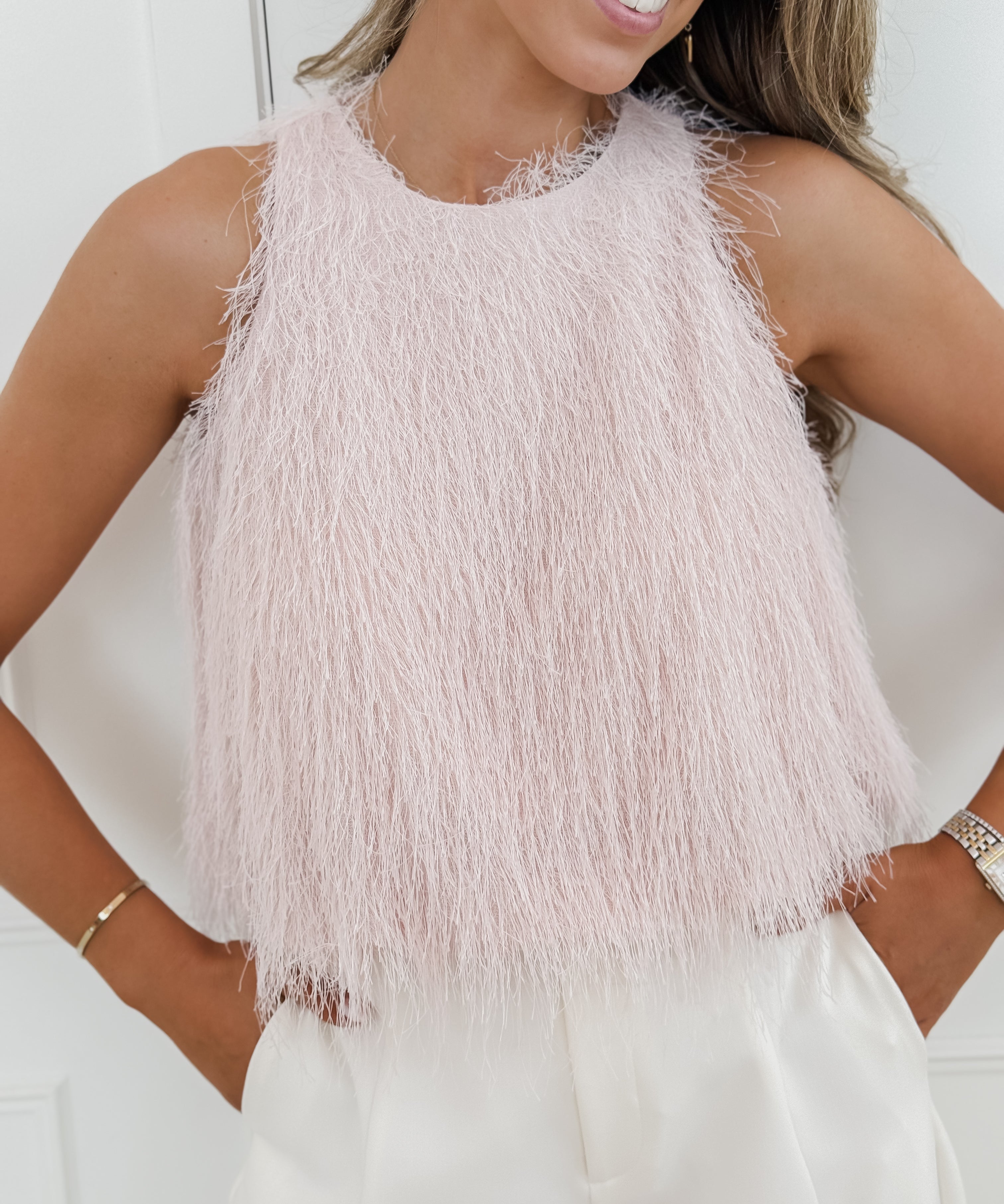 Soft Pink Ulsana Ruffle Top