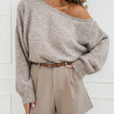 Taupe Lisanne Basic Sweater