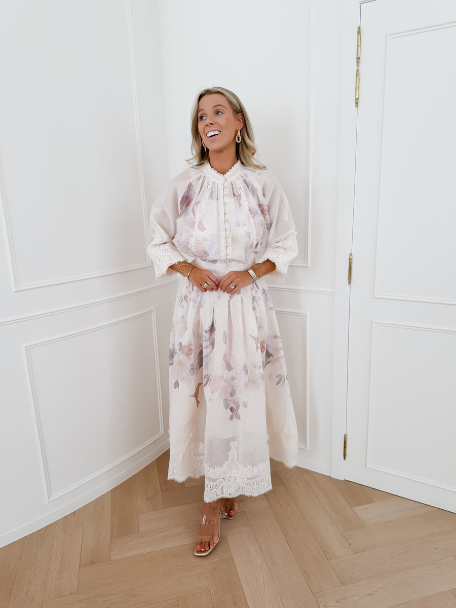 Nude Multicolor Romance Skirt