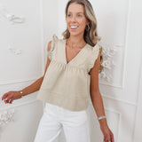 Washed Off Beige Danisha Top