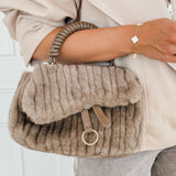 Taupe Caro Faux Fur Bag