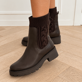 PRE ORDER Deep Brown Cable Detail Frauke Boots