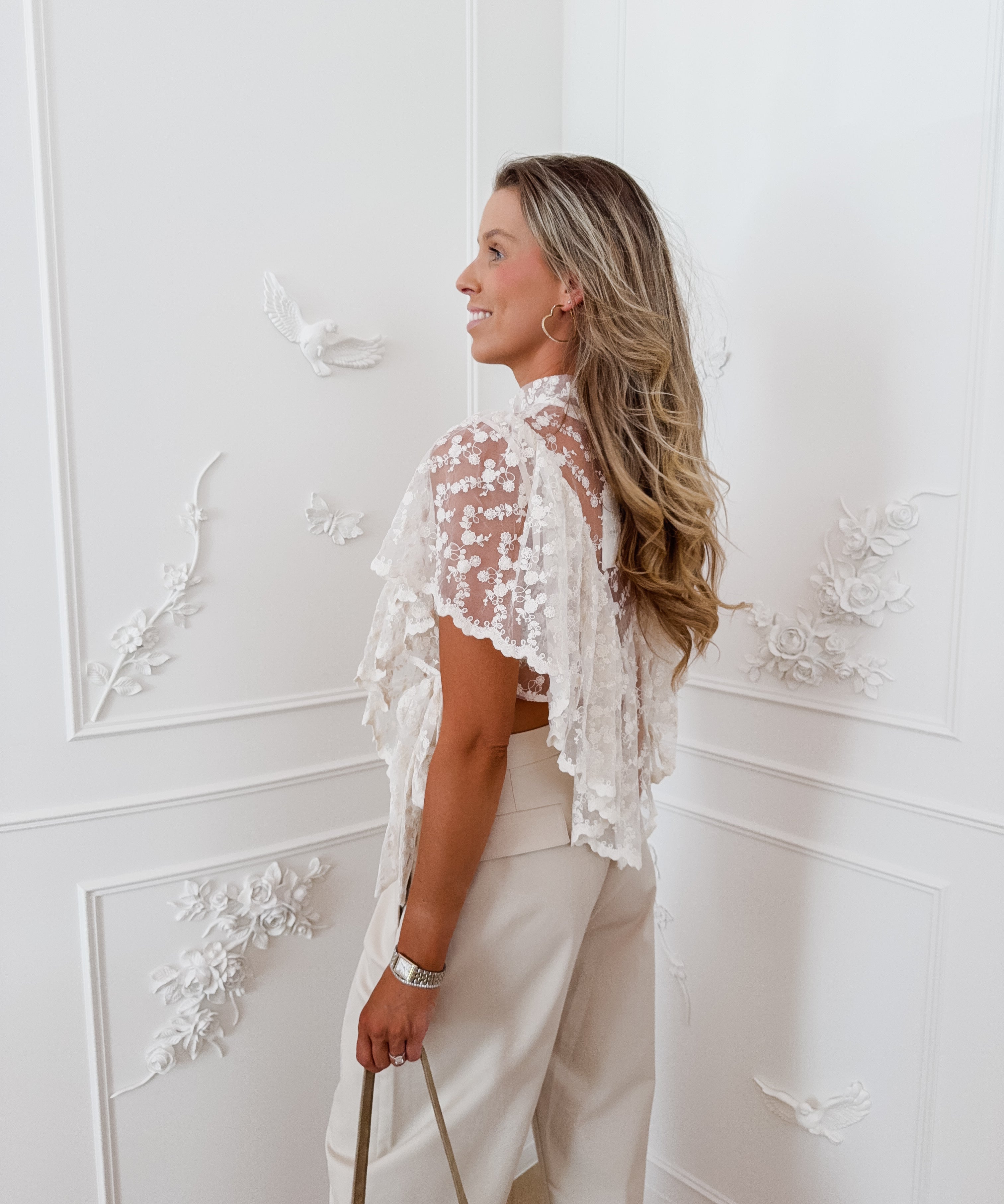 Nude See Through Medina Blouse