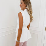 Nana White Sleeveless Blazer