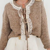 Brown Marguerite Romantic Cardigan