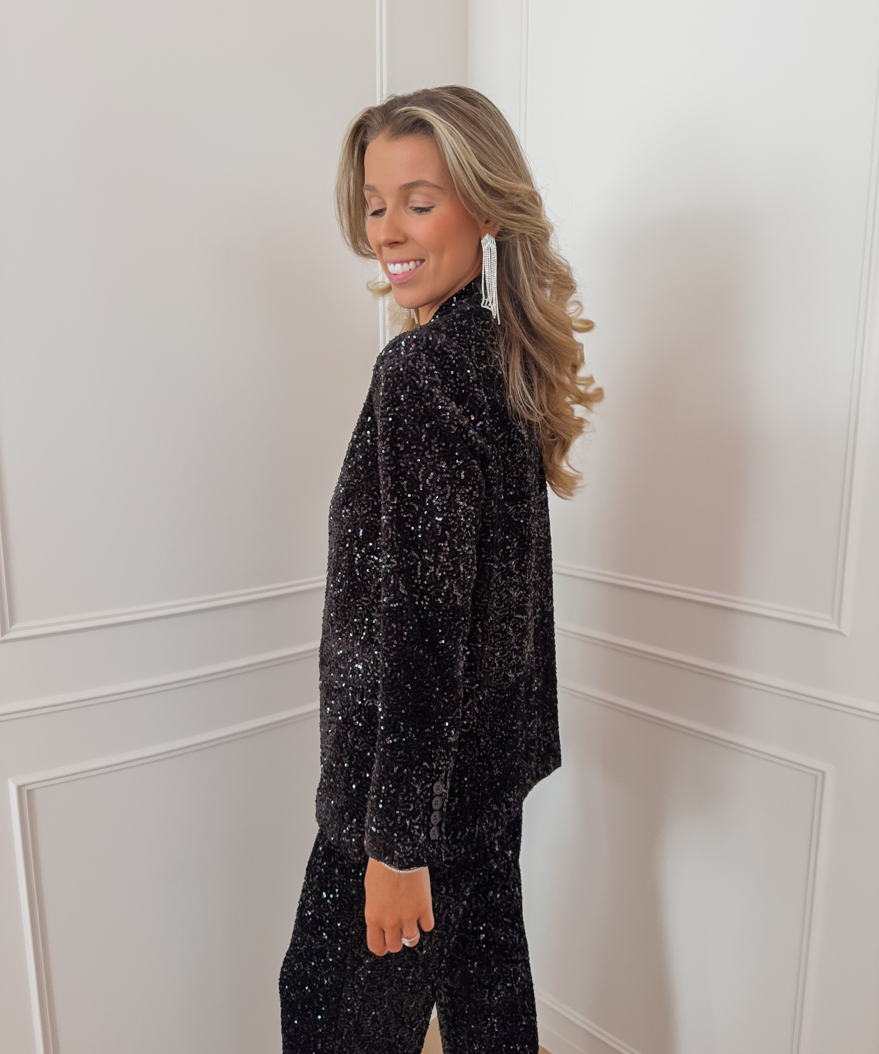 Black Amilia Sequin Blazer