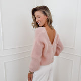 Soft Pink Button Mohair Sweater