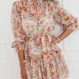 Nude Multicolor Lucianne Floral Dress