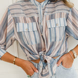 Blue Striped Madina Blouse
