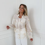 Crème Multiple Butterfly Blouse
