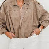 Taupe Suede Carlijn Jacket
