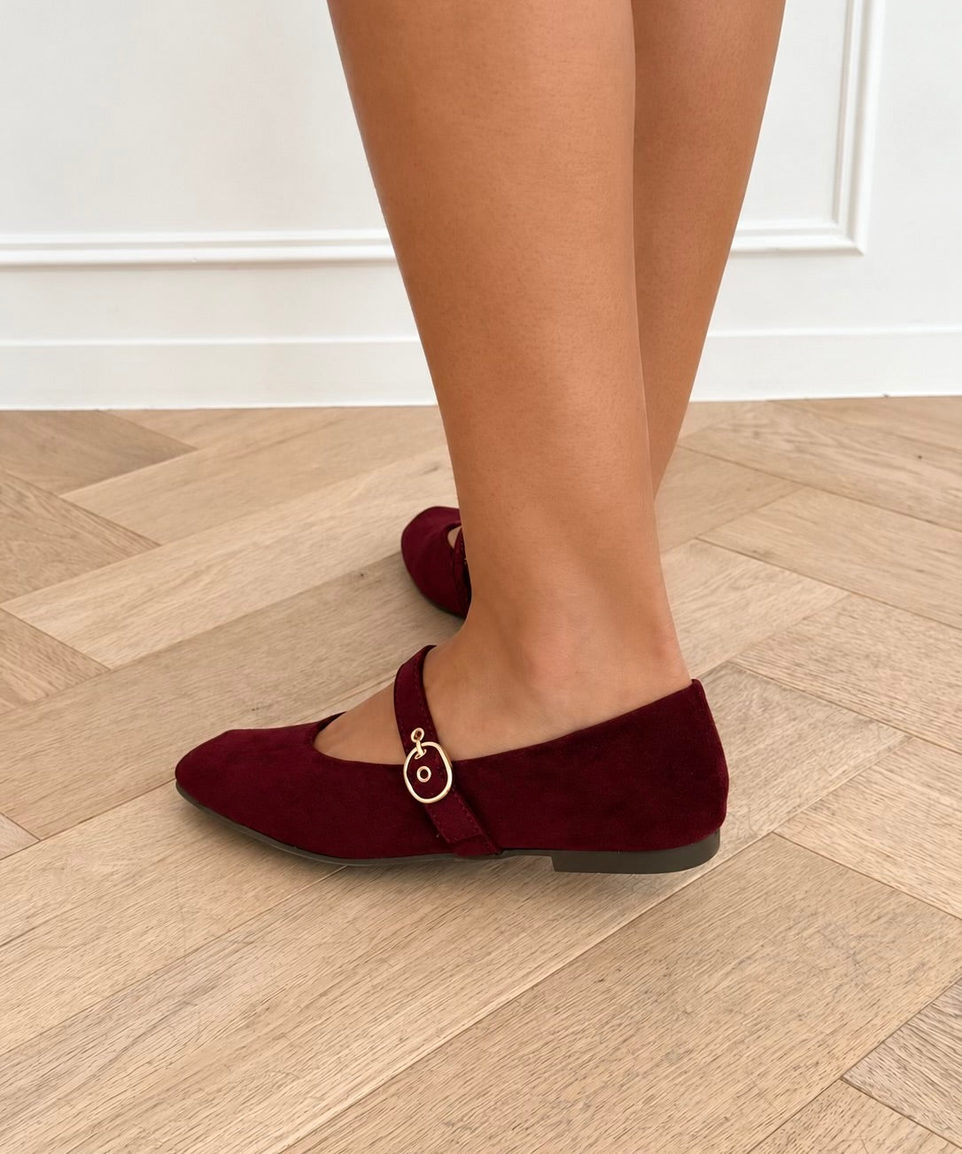 Bordeaux Suede Isra Ballerina